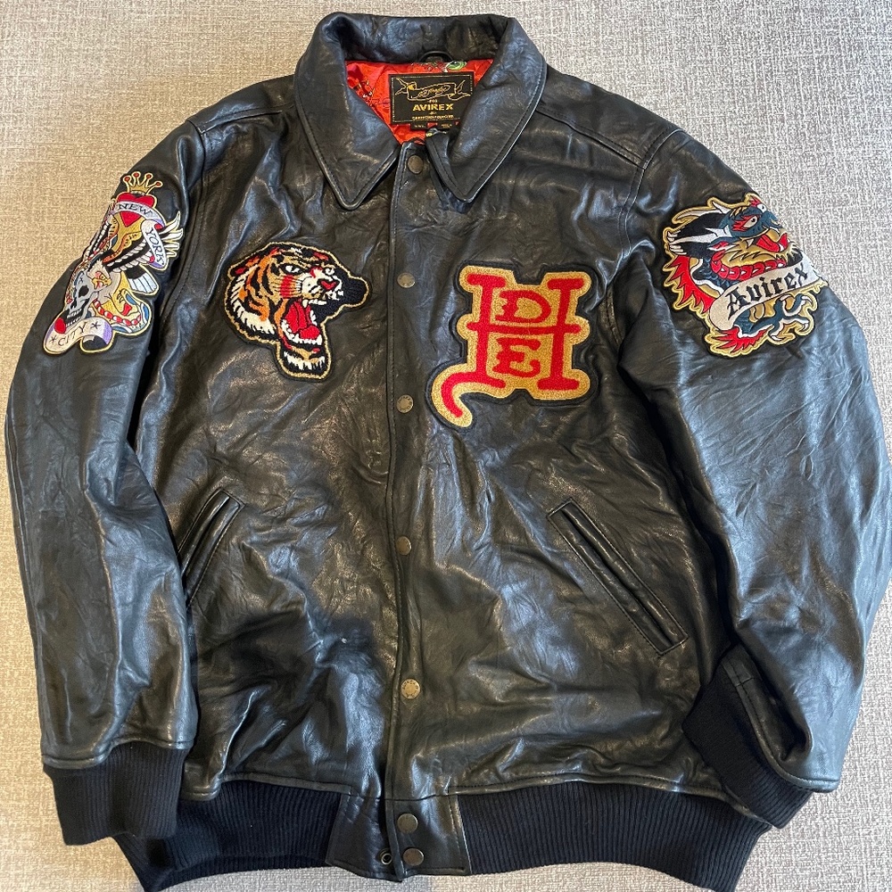 NEW. Ed Hardy Leather Jacket